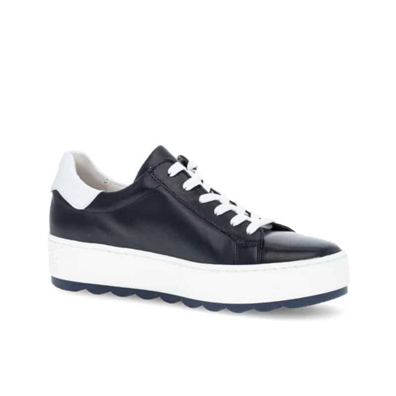 Gabor Quench Women's Trainers Midnight/White Leather Low-Top Lace up & Zip Casual Sneakers 6605866