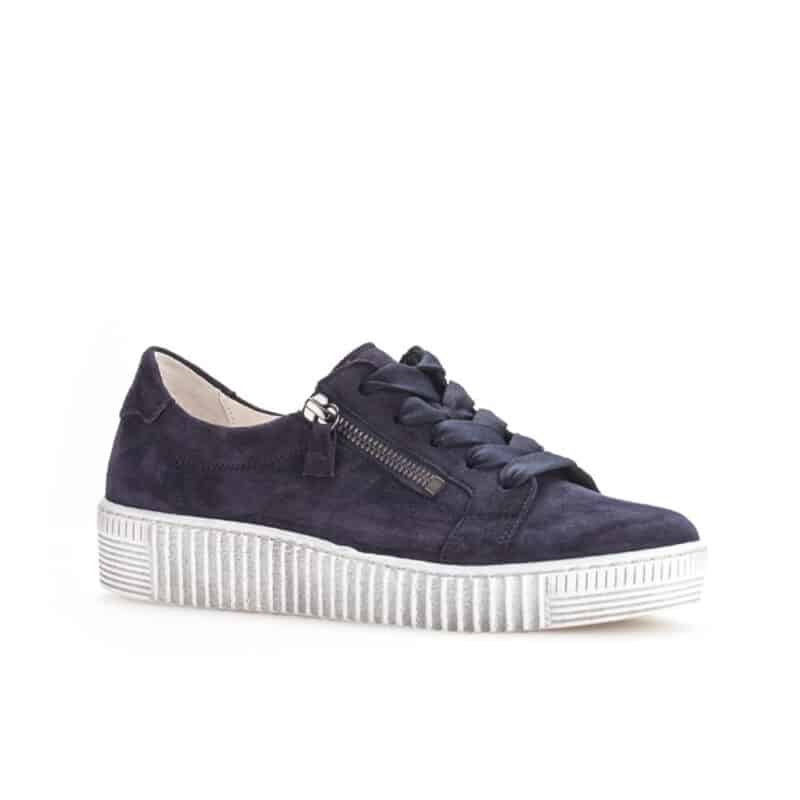 Gabor Wisdom Women's Trainers Blue Low-Top Lace & Zip Casual Sneakers 6333416