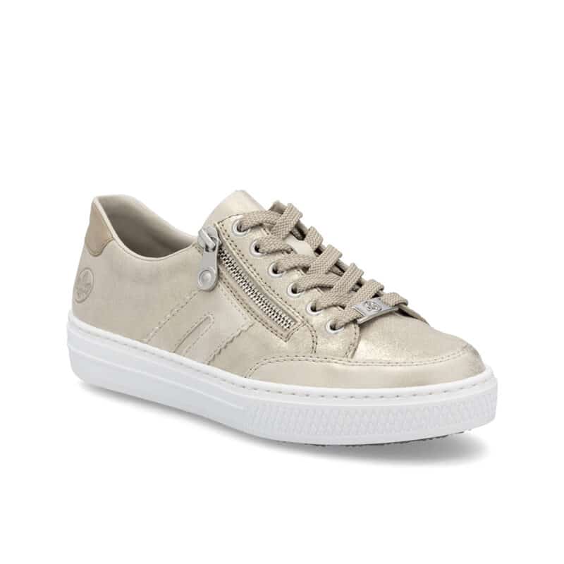 Rieker Women's Sneakers Beige Fashion Low-Top Zip Casual Trainers L590362