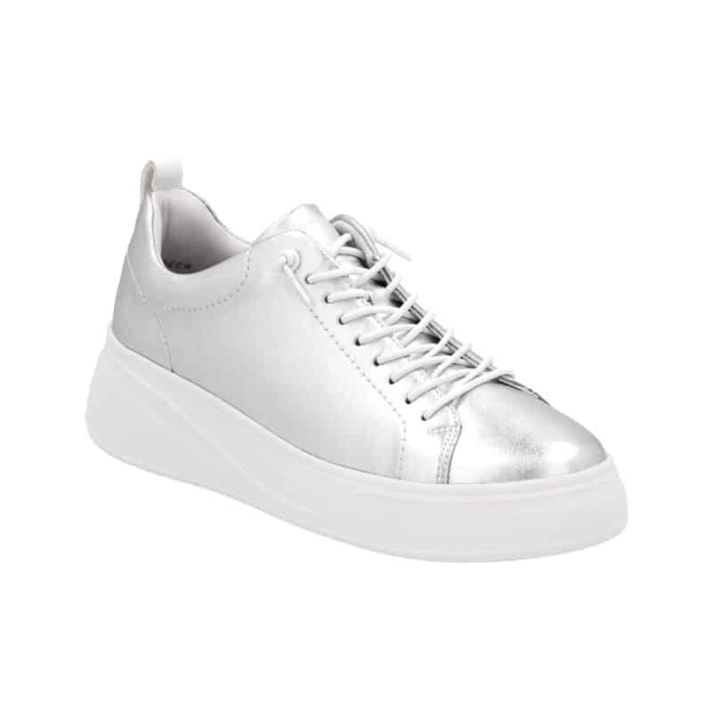 Rieker Women's Sneakers Silver Metallic Lace up Casual Trainers W230190