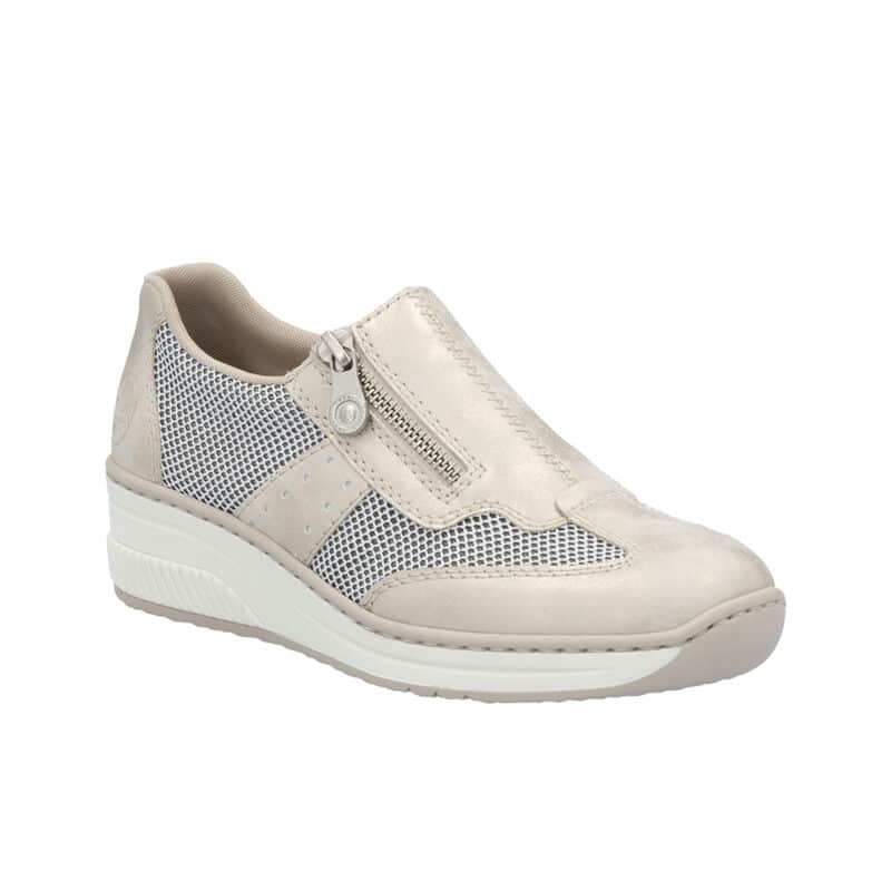 Rieker Women's Trainers Beige Low-Top Zip Casual Shoes 4876060