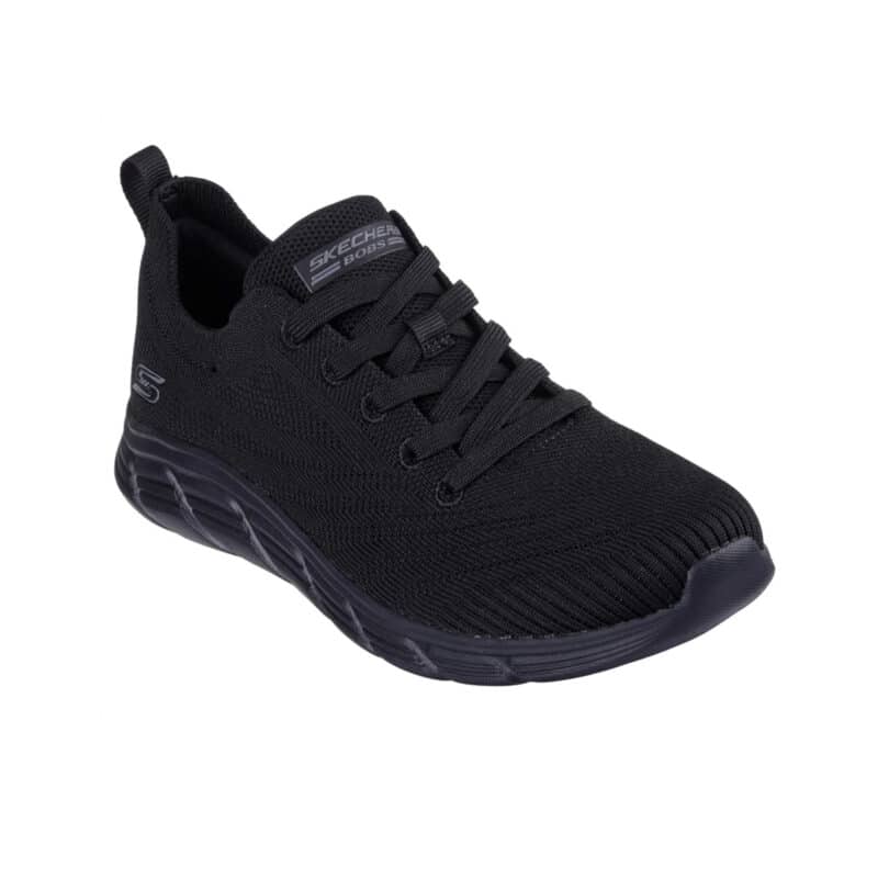 Skechers BOBS B FLEX LO Women's Sneakers Black Fashion Lace up Casual Shoes 117591BBK