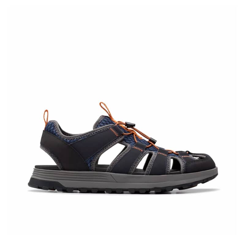 CLARKS ATL Trek Wave Men's Sandals Navy Leather Outdoor Sandals 26181516