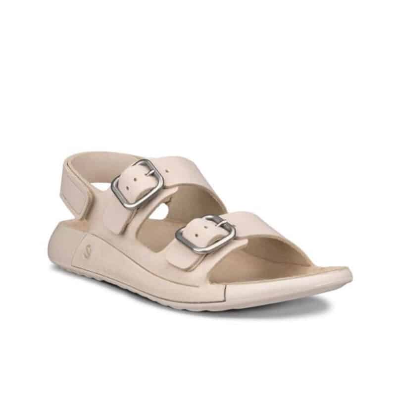 ECCO Cozmo Women's Sandals Beige Nubuck Three-Strap Outdoor Sandals 20690302378