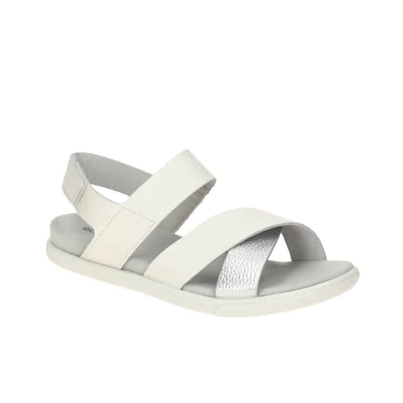 ECCO Samara Women's Sandals White Leather Backstrap Outdoor Sandals 22010360727