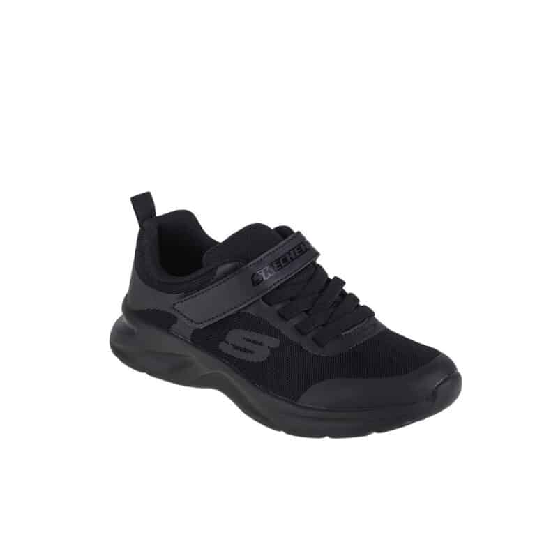 Skechers DYNAMATIC Girls Sneakers Black Fashion Casual School Shoes 303552LBBK